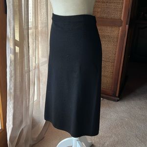 Black Merino Wool Knit Skirt